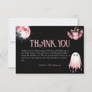 Little Boo Pink Halloween Ghost Baby Dusche Dankeskarte