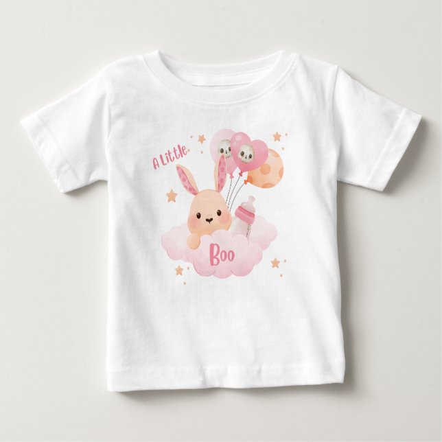 Little Boo Pink Halloween Kinderdusche Baby T-shirt (Vorderseite)