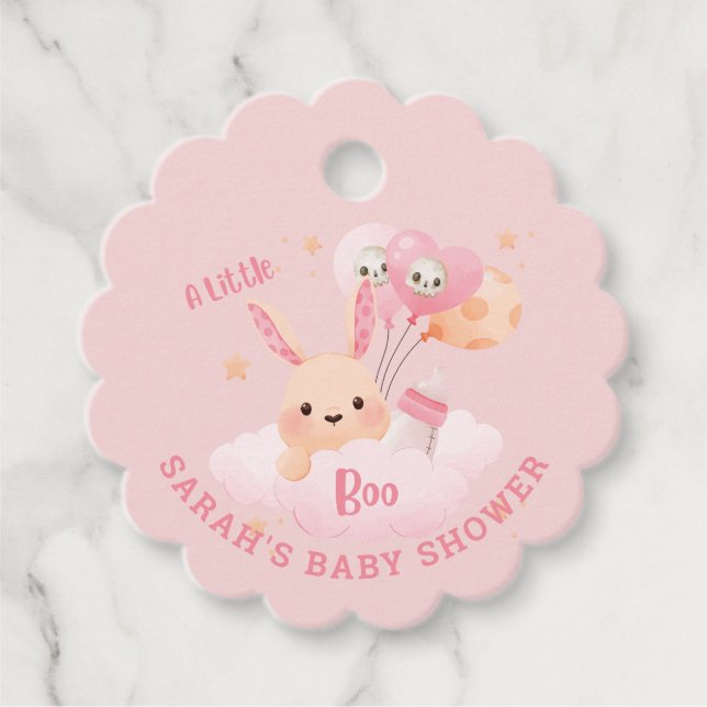 Little Boo Pink Halloween Kinderdusche Geschenkanhänger (Vorderseite)