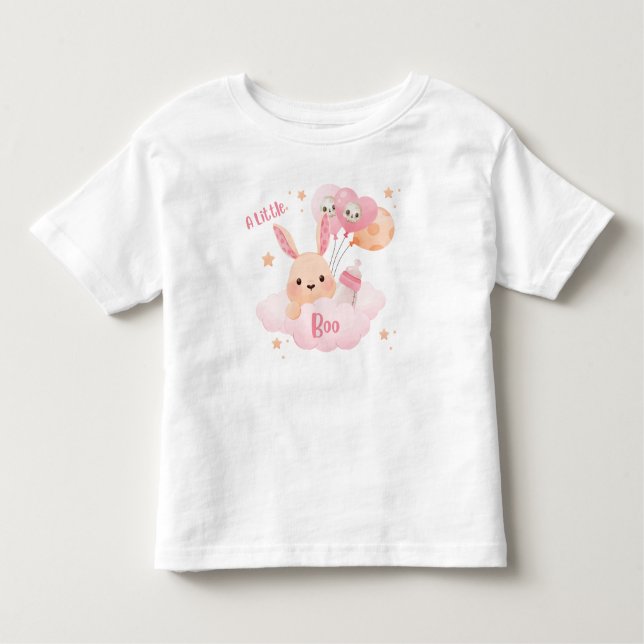 Little Boo Pink Halloween Kinderdusche Kleinkind T-shirt (Vorderseite)