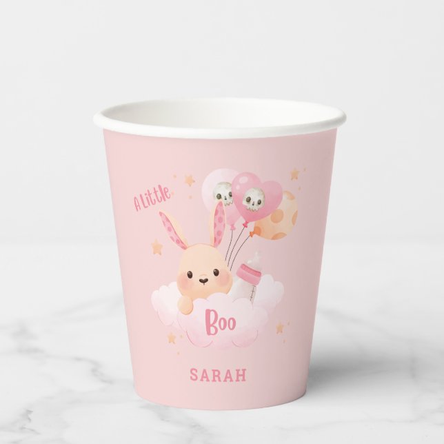 Little Boo Pink Halloween Kinderdusche Pappbecher (Vorderseite)