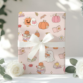Little Boo Pink Whimsical Books Baby Dusche Geschenkpapier