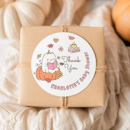 Little Boo Pink Whimsical Books Baby Dusche Runder Aufkleber