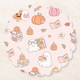 Little Boo Pink Whimsical Books Baby Dusche Untersetzer