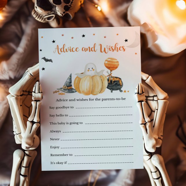 Little Boo Pumpkin Ratgeber und wünscht Spiel (Pumpkin Halloween Baby Shower Advice and Wishes Game)
