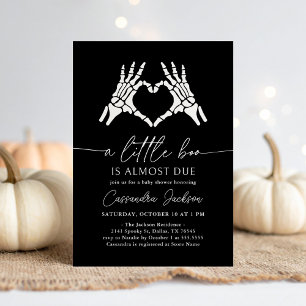Little Boo Skeleton Heart Hands Baby Dusche Einladung