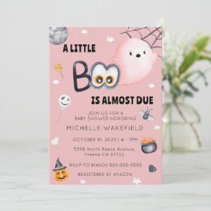 Little Boo soll Girl Pink Halloween Kinderdusche h Einladung