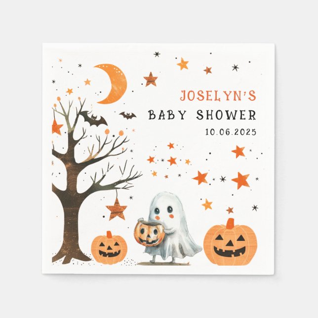 Little BOO Star Pattern Halloween Baby Dusche Serviette (Vorderseite)