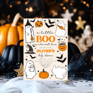 Little Boo Vintag Halloween Baby Shower Einladung