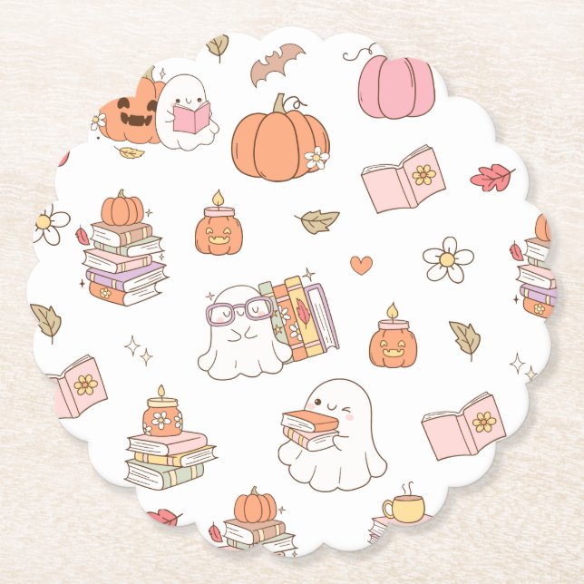 Little Boo White Whimsical Books Baby Dusche Untersetzer (Vorderseite)