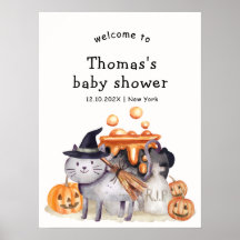 Little Boo Witch Cat Brewing Baby Dusche Willkomme