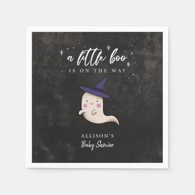 Little Boo Witch Ghost Baby Shower Serviette (Vorderseite)