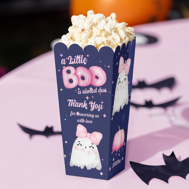 Little Boom Halloween Baby Girl Dusche Geschenkschachtel (Little boo Halloween baby girl ghost baby shower personalized popcorn Favor Boxes)