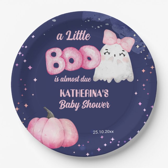 Little Boom Halloween Baby Girl Dusche Pappteller (Vorderseite)