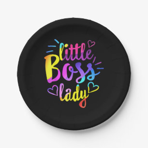 Little Boss Lady Girls Kinder Tochter Mini-Bos Pappteller