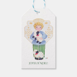 Little Boy Angel mit Lamm-Geschenkschild Geschenkanhänger