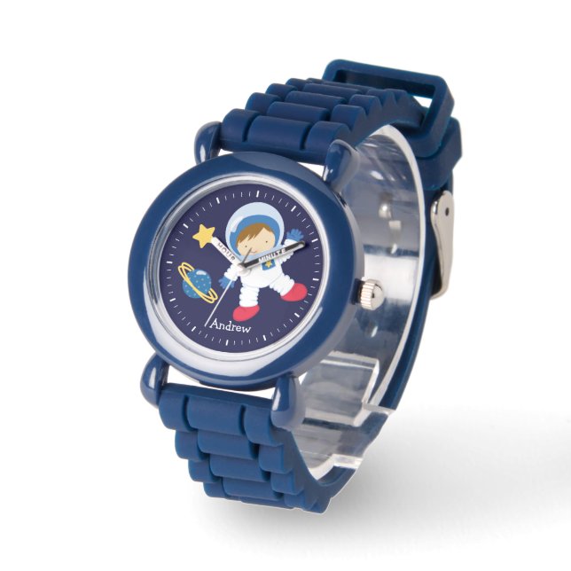 Little Boy Astronaut Personalisiert Armbanduhr (Winkel)