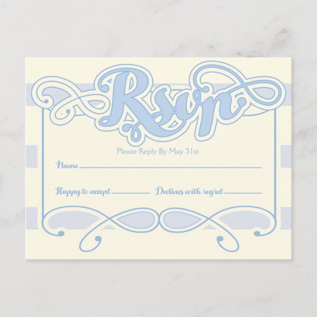 Little Boy Blue Baby Shower RSVP Karte (Vorderseite)