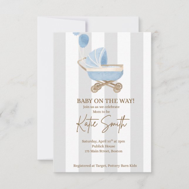 Little Boy Blue Dusche Einladung (Vorderseite)