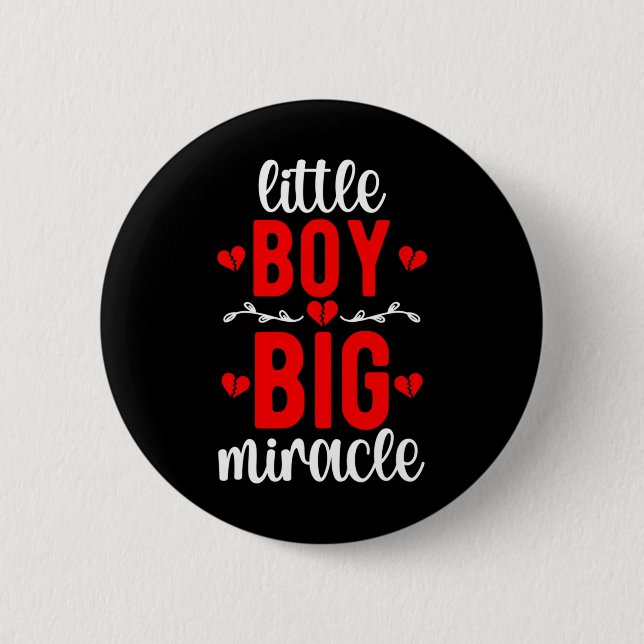 Little Boy Chd Warrior angeborene Herzerkrankung Button (Vorderseite)