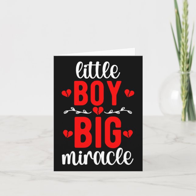 Little Boy Chd Warrior angeborene Herzerkrankung Karte (Vorderseite)