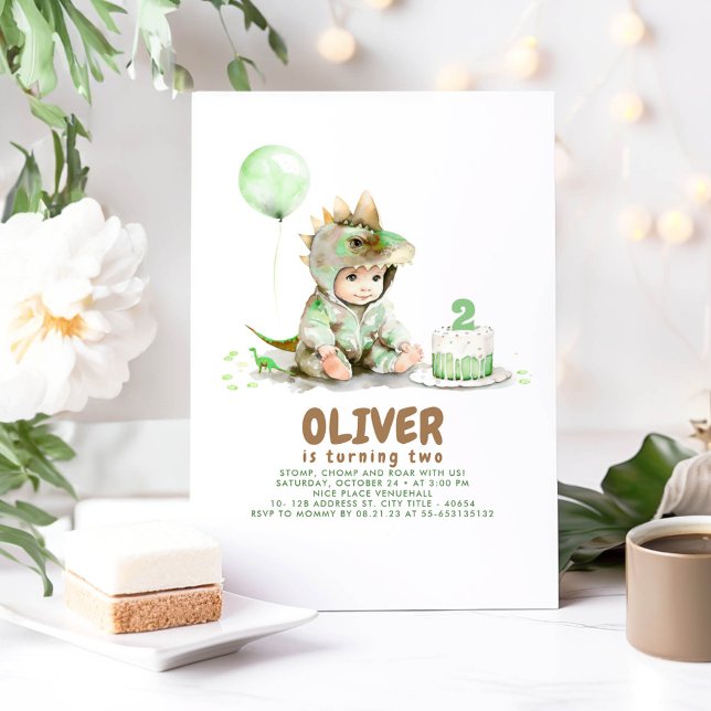 Little Boy Dinosaur Geburtstagsparty Einladungen (Dinosaur Birthday Party Invitations)