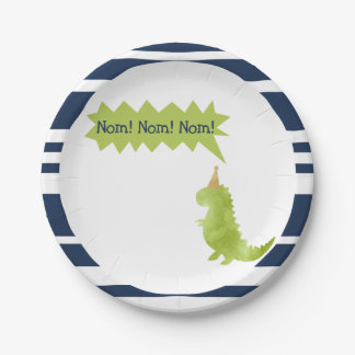 Little Boy Dinosaur Green Dino Thema Dekorationen Pappteller