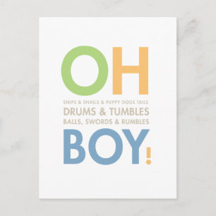 Little Boy Duwer Einladung Snips & Snails Postkarte