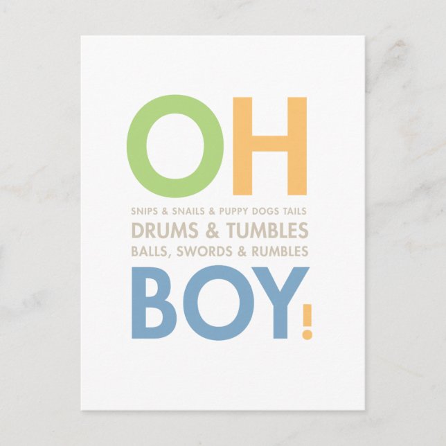 Little Boy Duwer Einladung Snips & Snails Postkarte (Vorderseite)