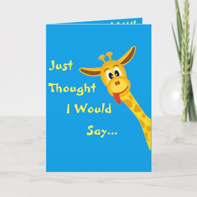 Little Boy Giraffe Birthday Karte (Vorderseite)
