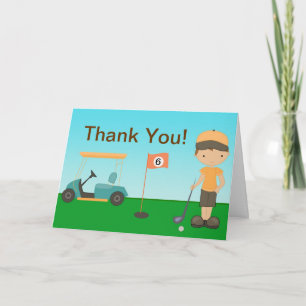 Little Boy Golf Danke-Card Dankeskarte