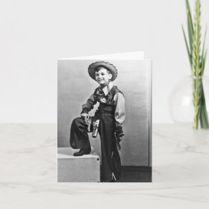 Little Boy in Cowboy Outfit Notecard Karte