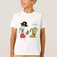 Little Boy Pirate mit Schatz und Papagei