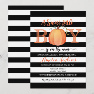 Little Boy Pumpkin Fall Kinderdusche Einladung