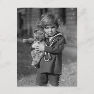 Little Boy with Teddy Bar: 1923 Postkarte