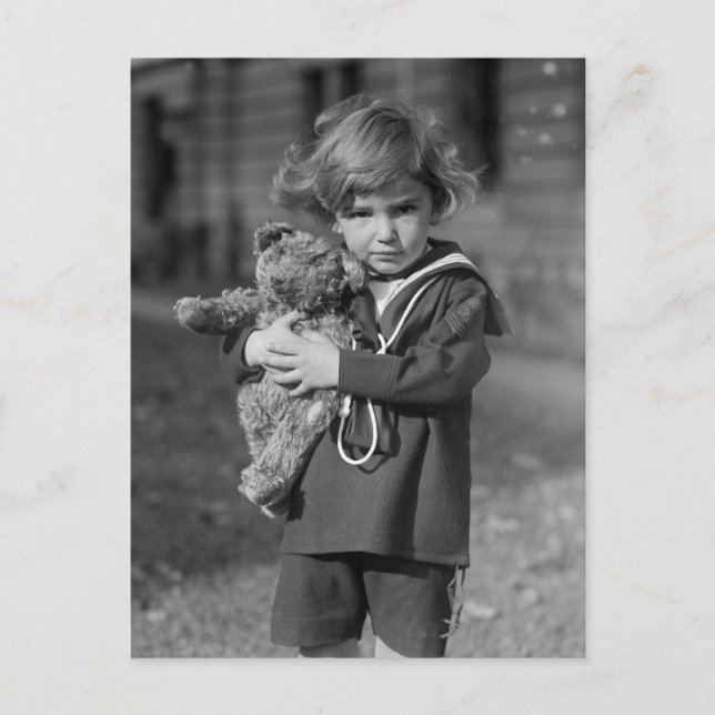 Little Boy with Teddy Bar: 1923 Postkarte (Vorderseite)