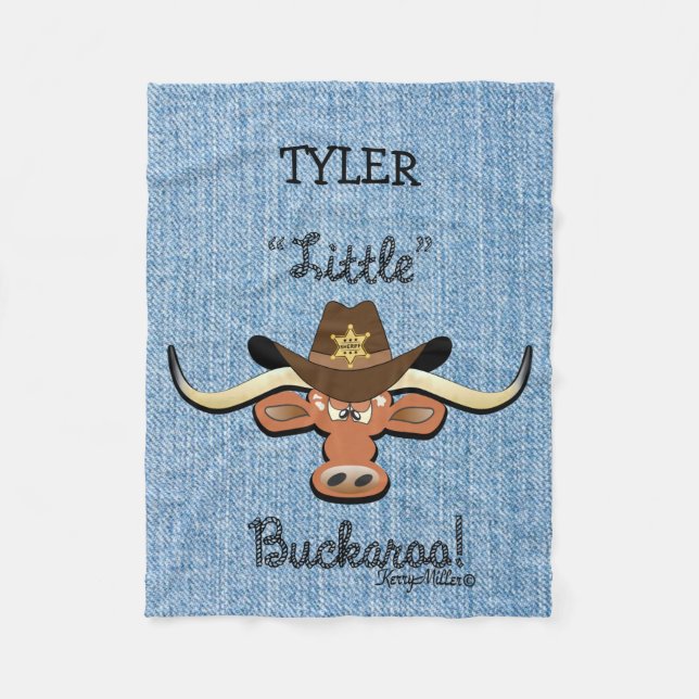 Little Boy's Longhorn Steer Fleece Blanket (Vorderseite)