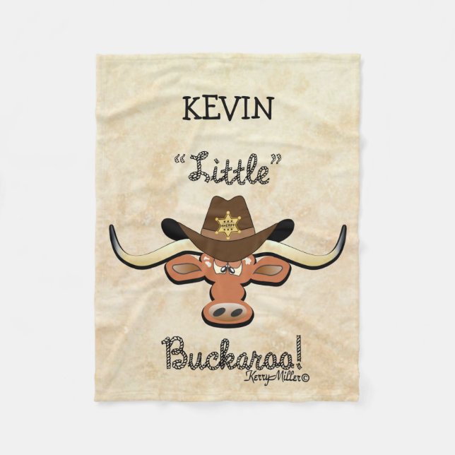 Little Boy's Longhorn Steer Fleece Blanket (Vorderseite)