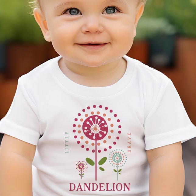 Little Brave Dandelion Personalized Baby T-shirt (Von Creator hochgeladen)