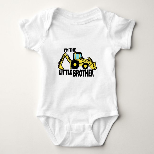 Little Brother Backhoe Baby Strampler (Vorderseite)
