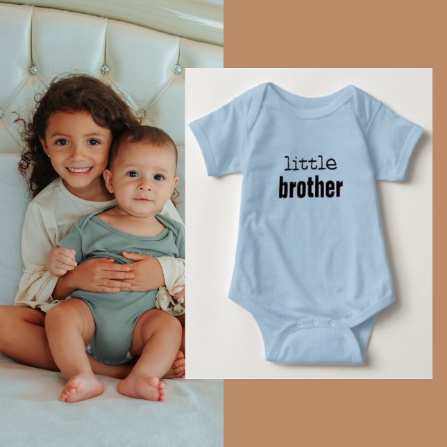 Little Brother Blue Typografy Baby Bodysuit Strampler (Von Creator hochgeladen)