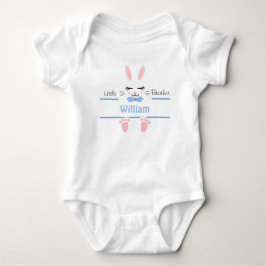 Little Brother Bunny Personalized Blue Baby Strampler