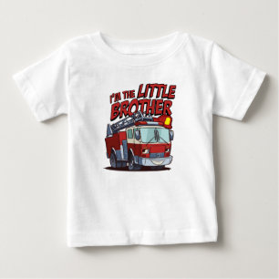 Little Brother Fire Truck Baby T-shirt