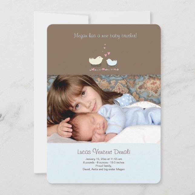 Little Brother Foto Geburtsankündigung Ankündigung