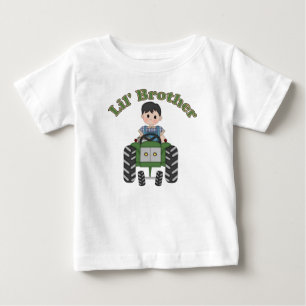 Little Brother Green Traktor Baby T-shirt