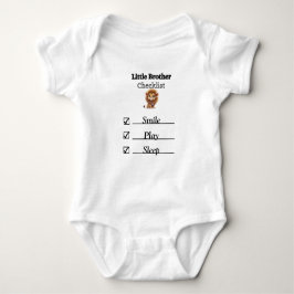 Little Brother Lion Checklist Bodysuit T - Shirt