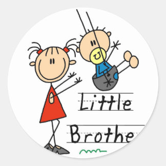 Little Brother mit Big Sister Tshirts Runder Aufkleber