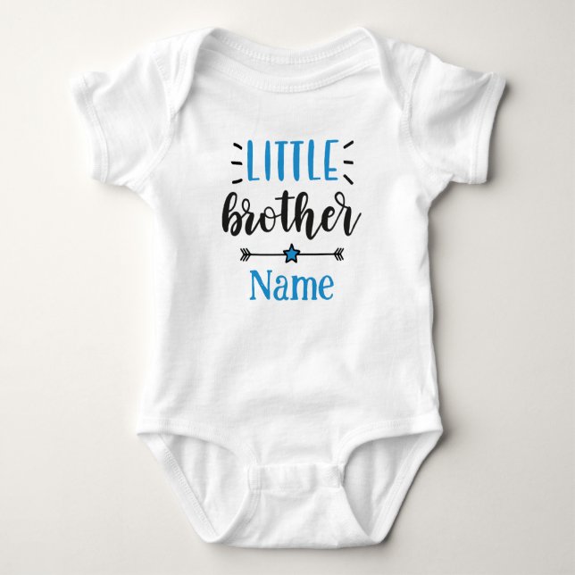 Little Brother Personalisiert Name Niedlich Baby Strampler (Vorderseite)
