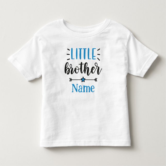 Little Brother Personalisiert Name Niedlich Kleinkind T-shirt (Vorderseite)