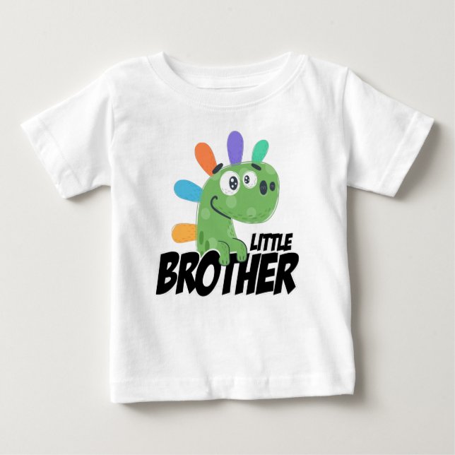 Little Brother Rainbow Dinosaur Baby T-shirt (Vorderseite)